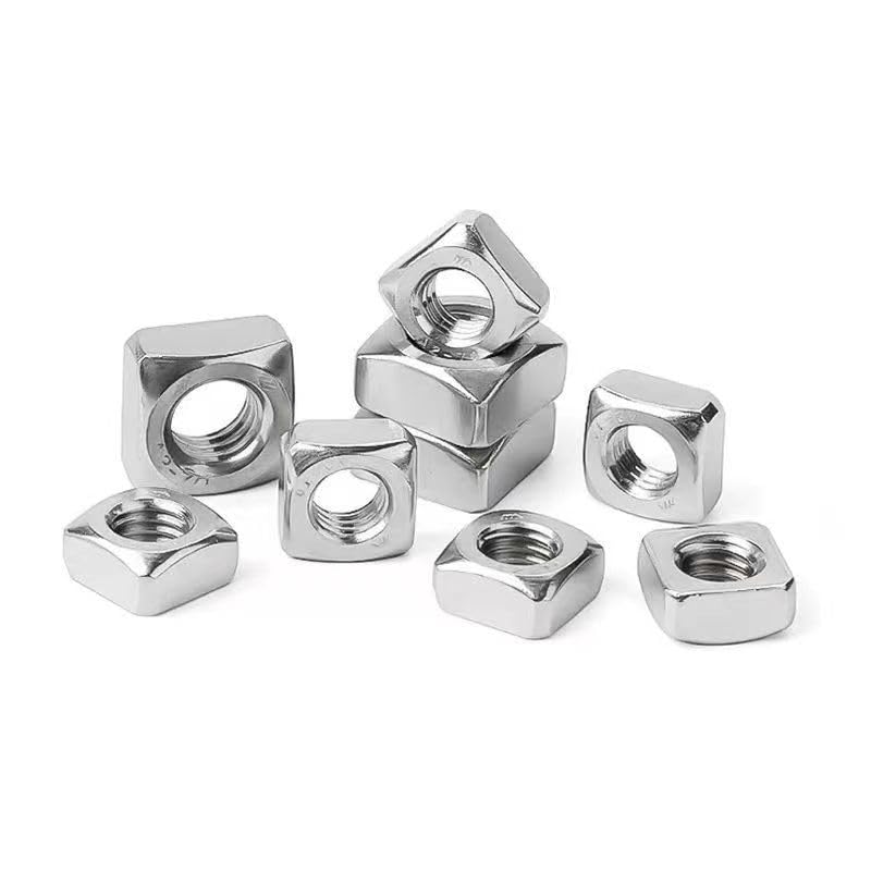 QBJFY M6-1 Square Nuts, M6 Fastener Nuts 304 Stainless, Bright Finish, Full Thread Nylock Nuts,30Pcs - Image 3